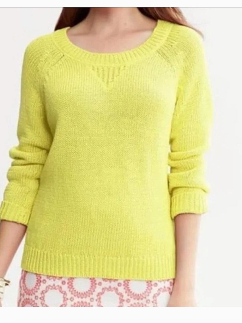 Banana Republic X Milly Yellow Knit Sweater Size S